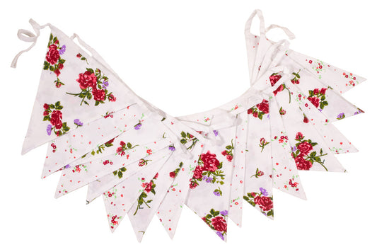 White Floral Bunting