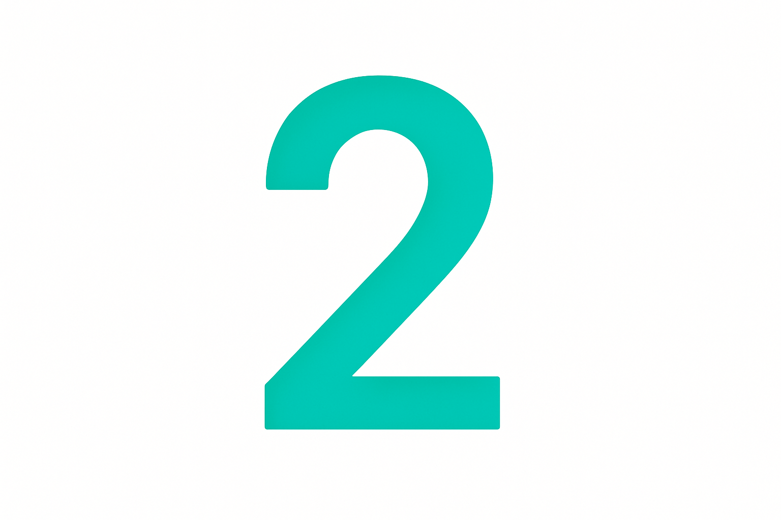 draw a number two in colour #28C3B3